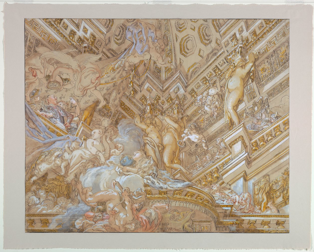 Desenho, Desenho de teto, ca. 1727 de Unknown artistUnknown artist