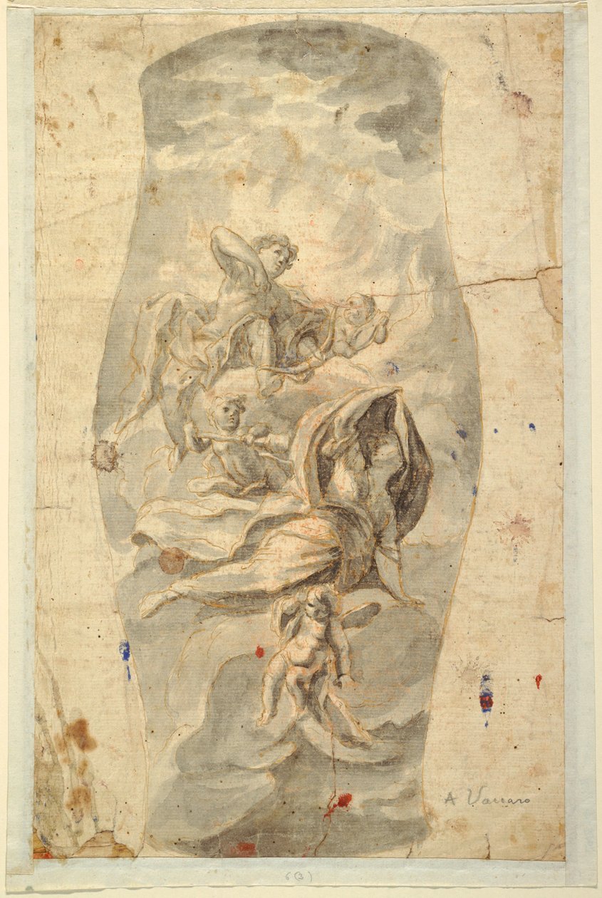 Desenho, Desenho de teto com Apolo, ca. 1780 de Unknown artistUnknown artist