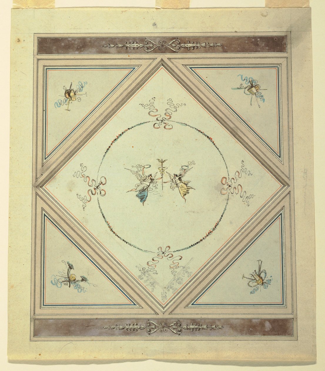 Desenho, Teto de um quarto de dormir, 1820-23 de Unknown artistUnknown artist