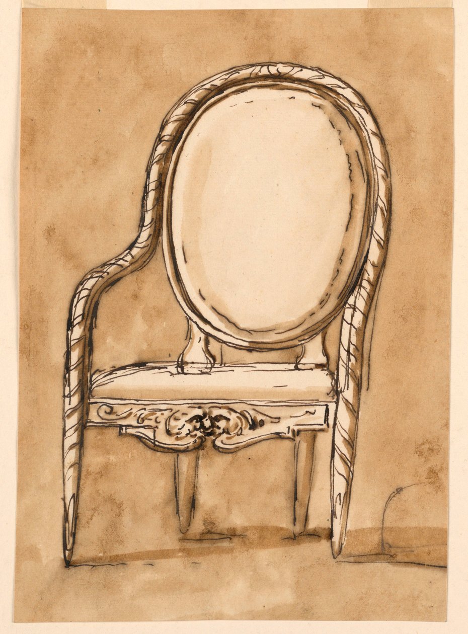 Desenho, Cadeira, 1780-1790 de Unknown artistUnknown artist