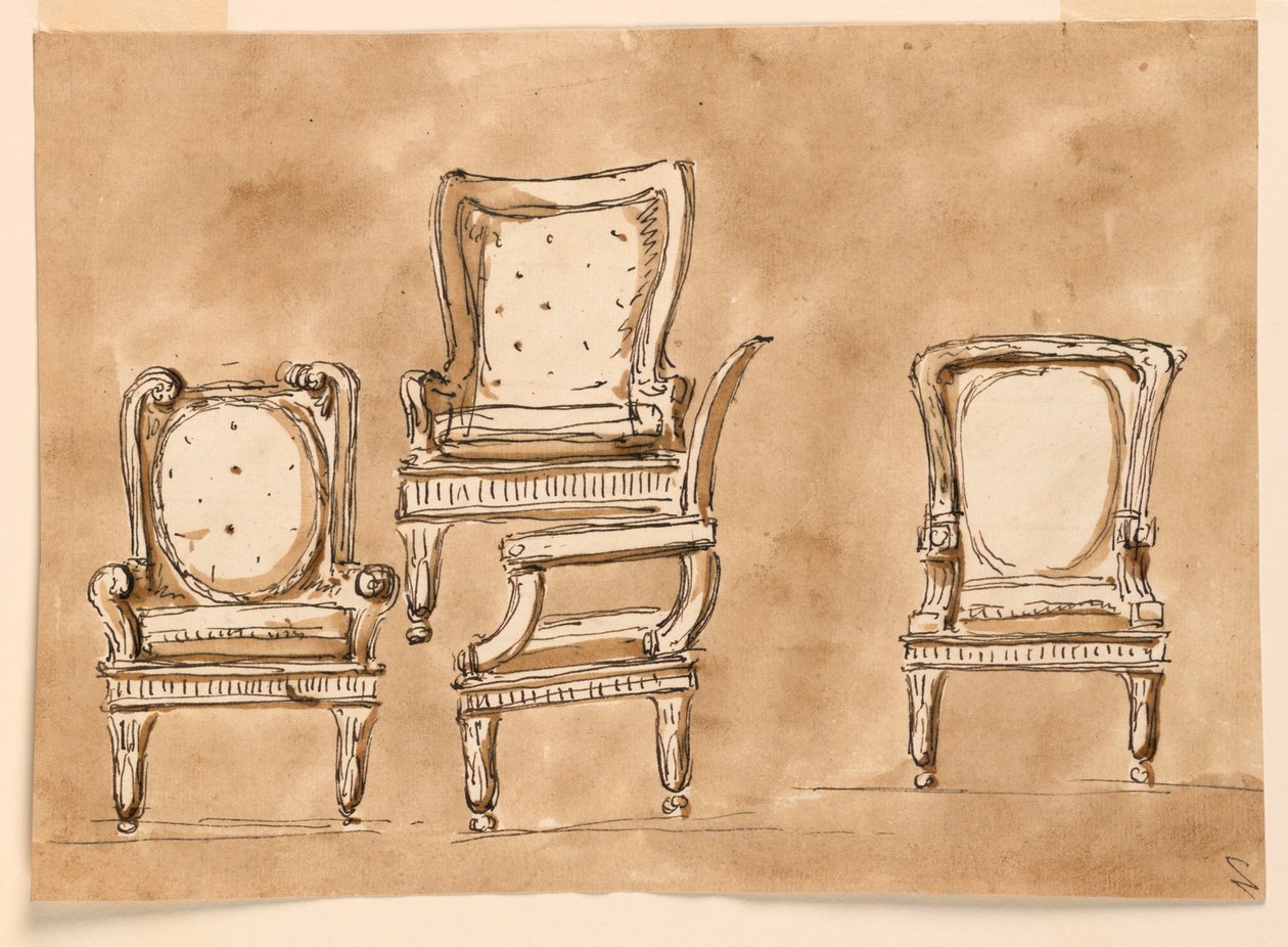 Desenho, Cadeiras, 1780-90 de Unknown artistUnknown artist