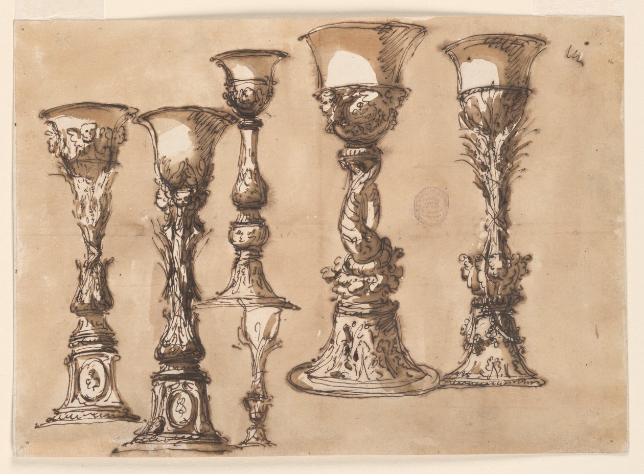 Desenho, Desenhos de cálices, finais do século XVIII de Unknown artistUnknown artist