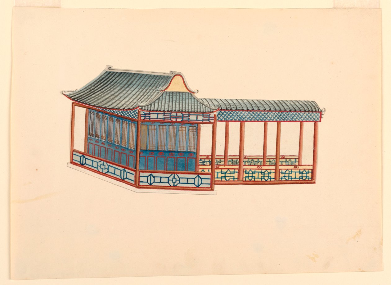 Desenho, Pavilhão da Chinoiserie, 1815-22 de Unknown artistUnknown artist
