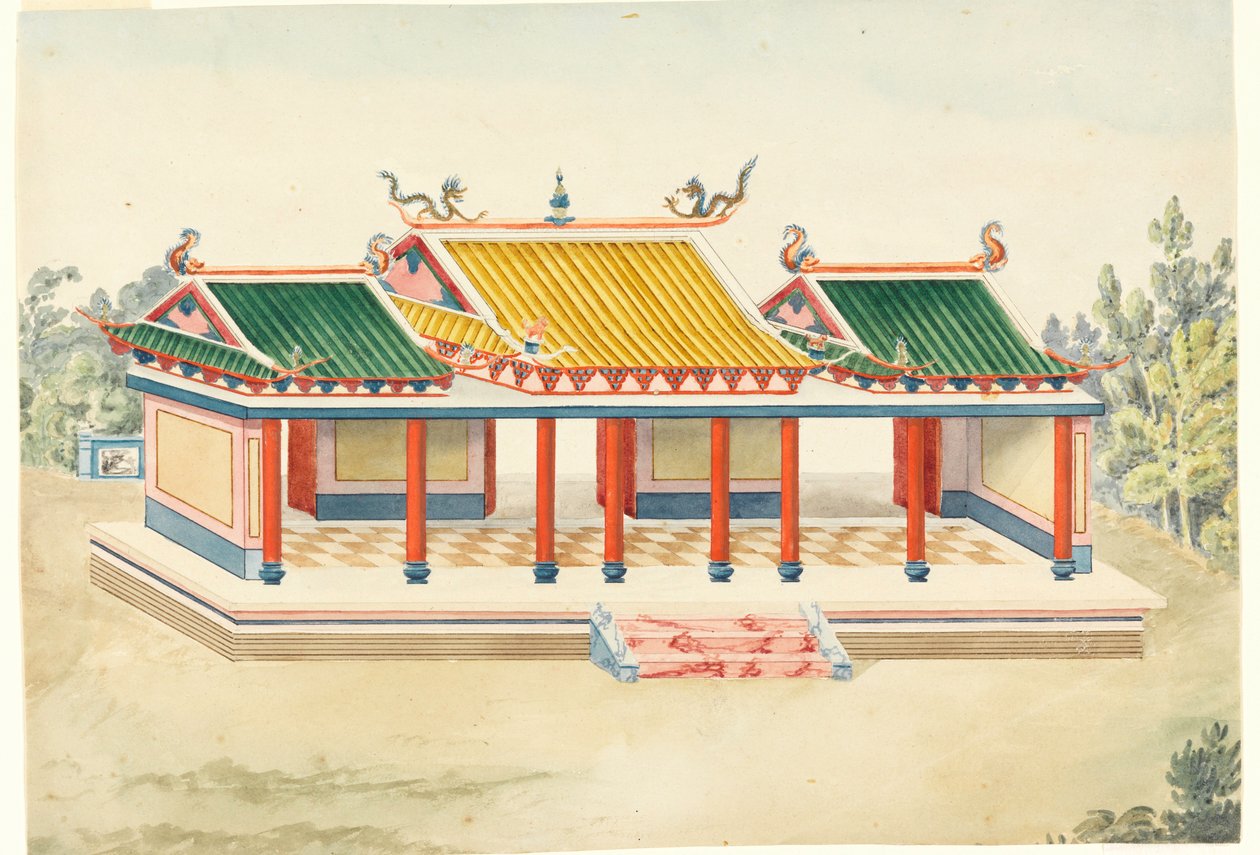 Desenho, Pavilhão da Chinoiserie, 1815-22 de Unknown artistUnknown artist
