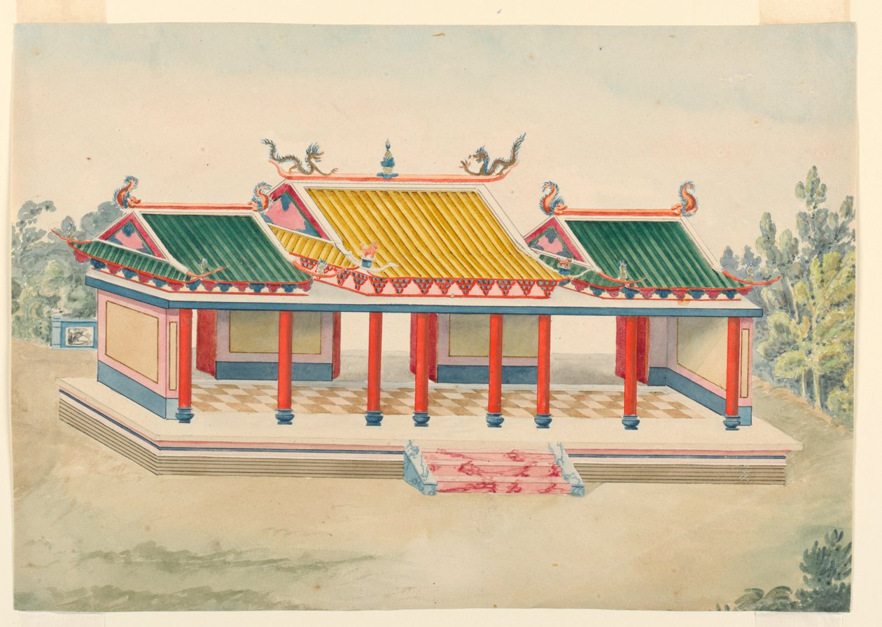 Desenho, Pavilhão da Chinoiserie, 1815-22 de Unknown artistUnknown artist