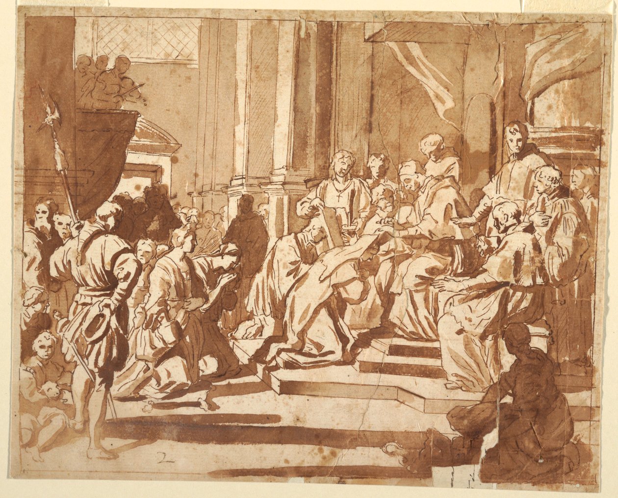 Desenho, Clemente XI Vestindo a sua sobrinha como freira, ca. 1700 de Unknown artistUnknown artist