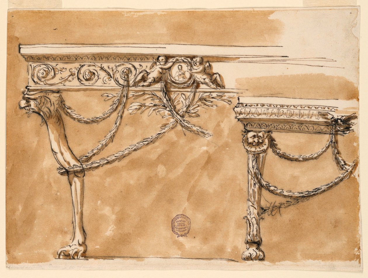 Desenho, Mesas de consola, ca. 1790 de Unknown artistUnknown artist