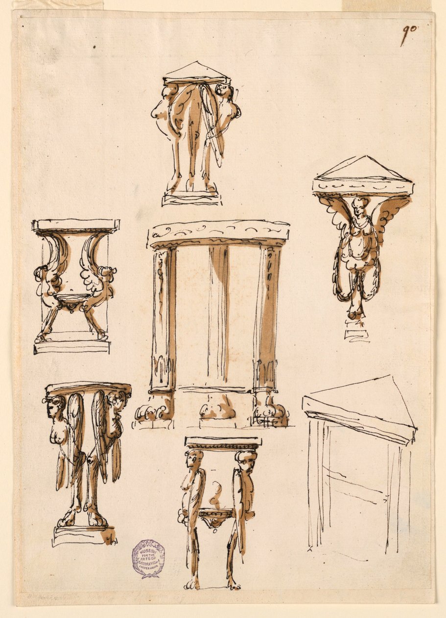 Desenho, Mesas de consola, ca. 1800 de Unknown artistUnknown artist