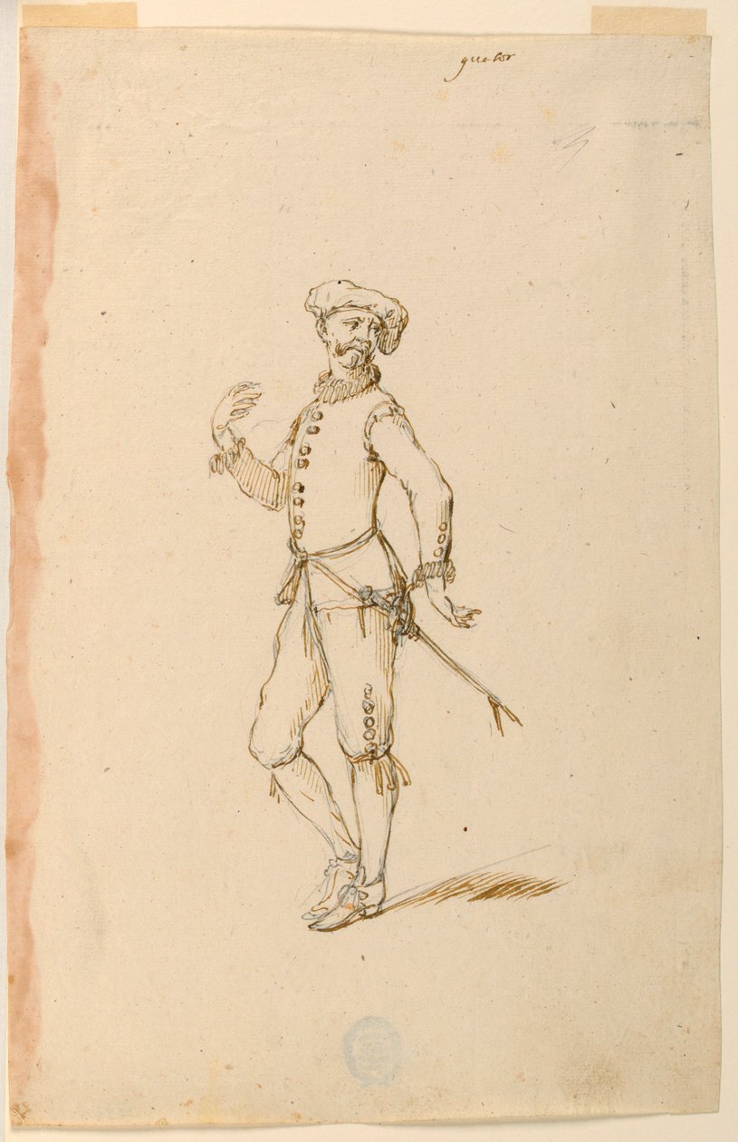 Desenho, Desenho de Figurinos: Um capitão para um ballet, ca. 1720 de Unknown artistUnknown artist