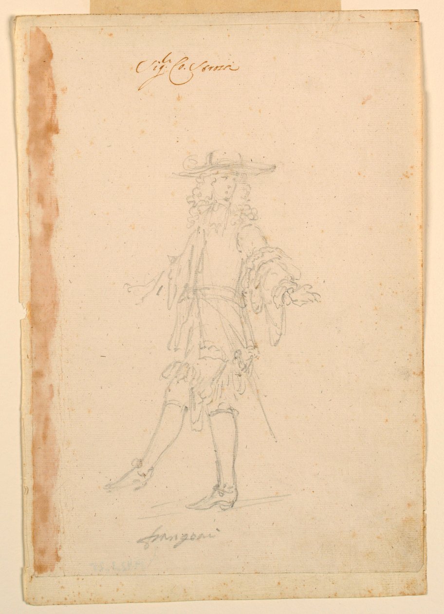 Desenho, Desenho de Figurinos: Um Francês para um Ballet, ca. 1790 de Unknown artistUnknown artist