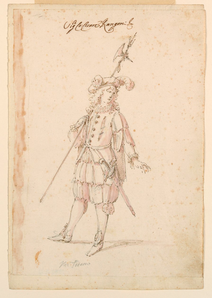 Desenho, Desenho de Figurinos: Um alemão para um ballet, ca. 1720 de Unknown artistUnknown artist