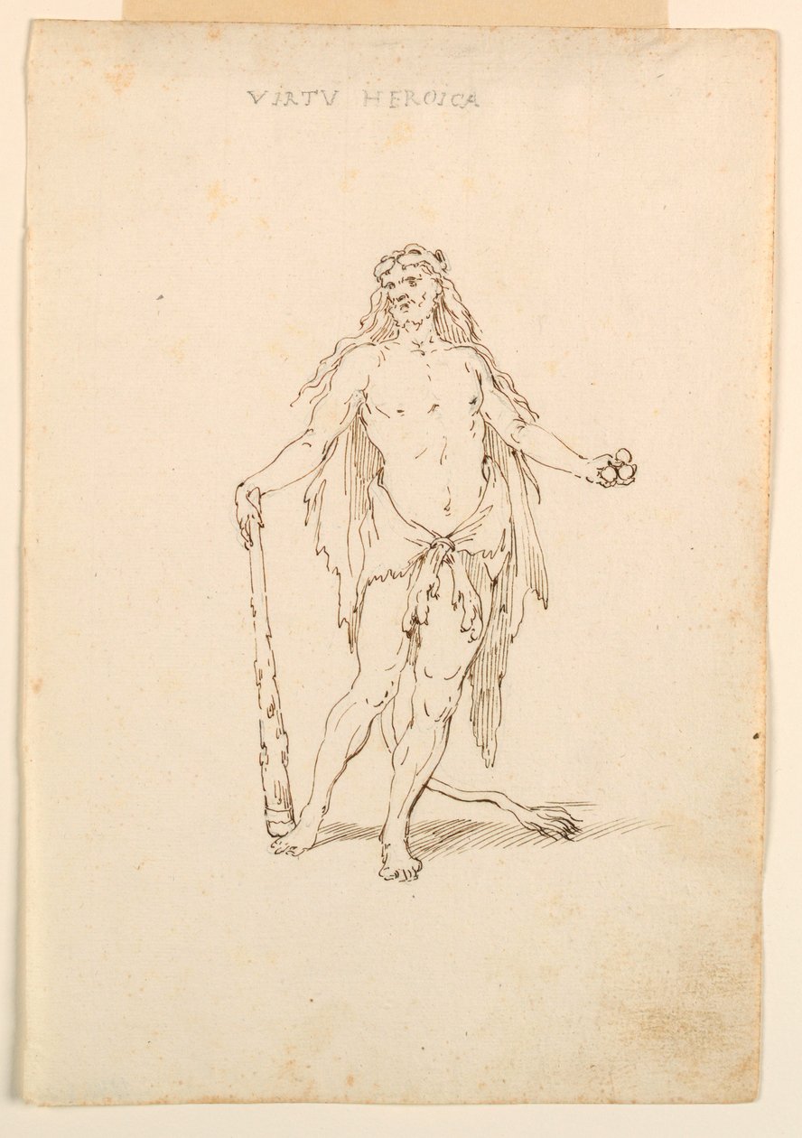 Desenho, Desenho de Figurinos: Força heróica para um ballet, ca. 1720 de Unknown artistUnknown artist