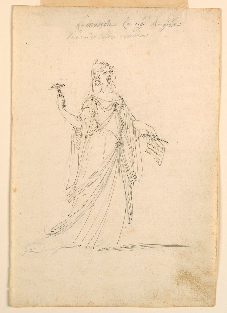 Desenho, Desenho de figurinos: Música para um Ballet, ca. 1720 de Unknown artistUnknown artist