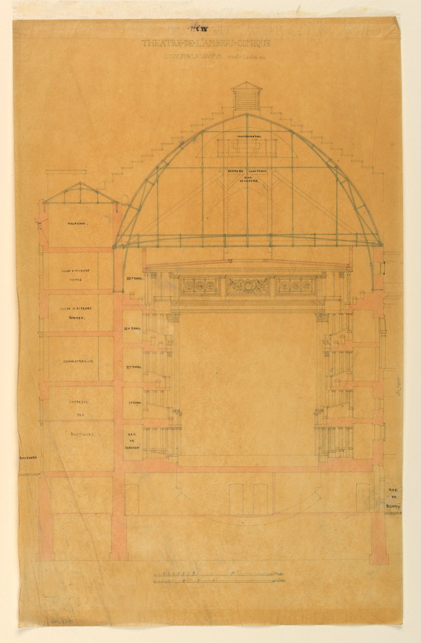 Desenho, Secção transversal do Théâtre de l