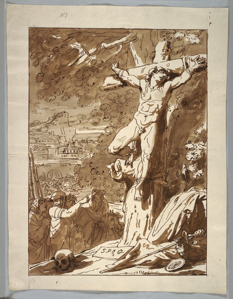 Desenho, Crucificação, 1815-1825 de Unknown artistUnknown artist
