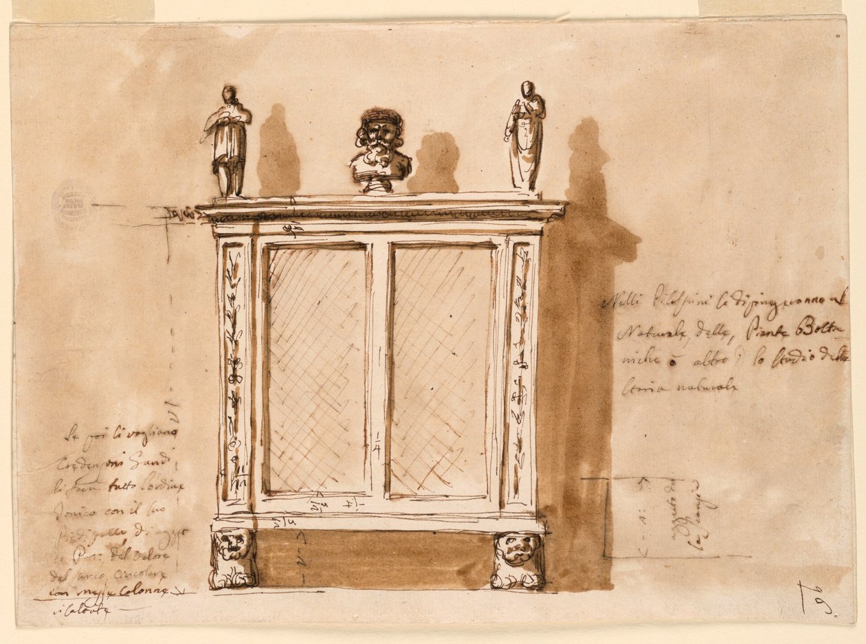Desenho, Armário, 1790-1810 de Unknown artistUnknown artist