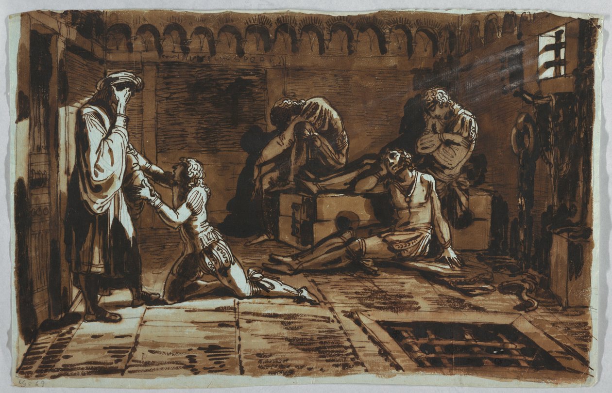 Desenho, Morte do conde Ugolino e dos seus filhos, 1815-1823 de Unknown artistUnknown artist