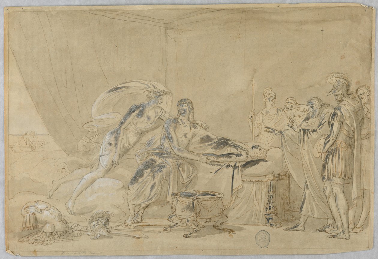 Desenho, Morte de Meleager ou de um Herói, século XVI-XIX de Unknown artistUnknown artist