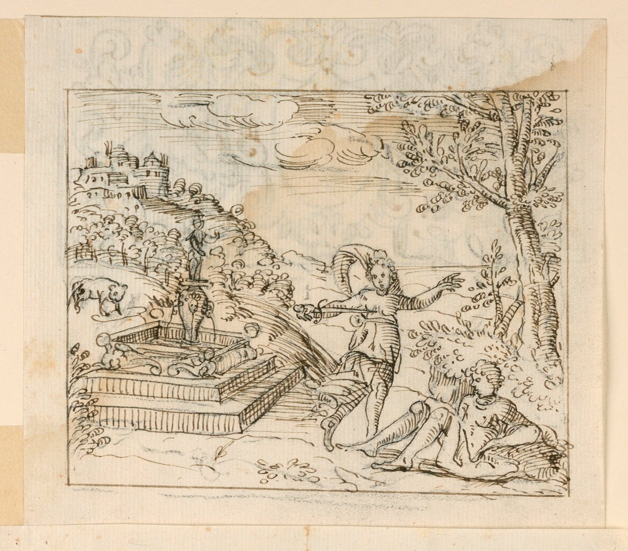 Desenho, Morte de Thisbe, 1600-1625 de Unknown artistUnknown artist
