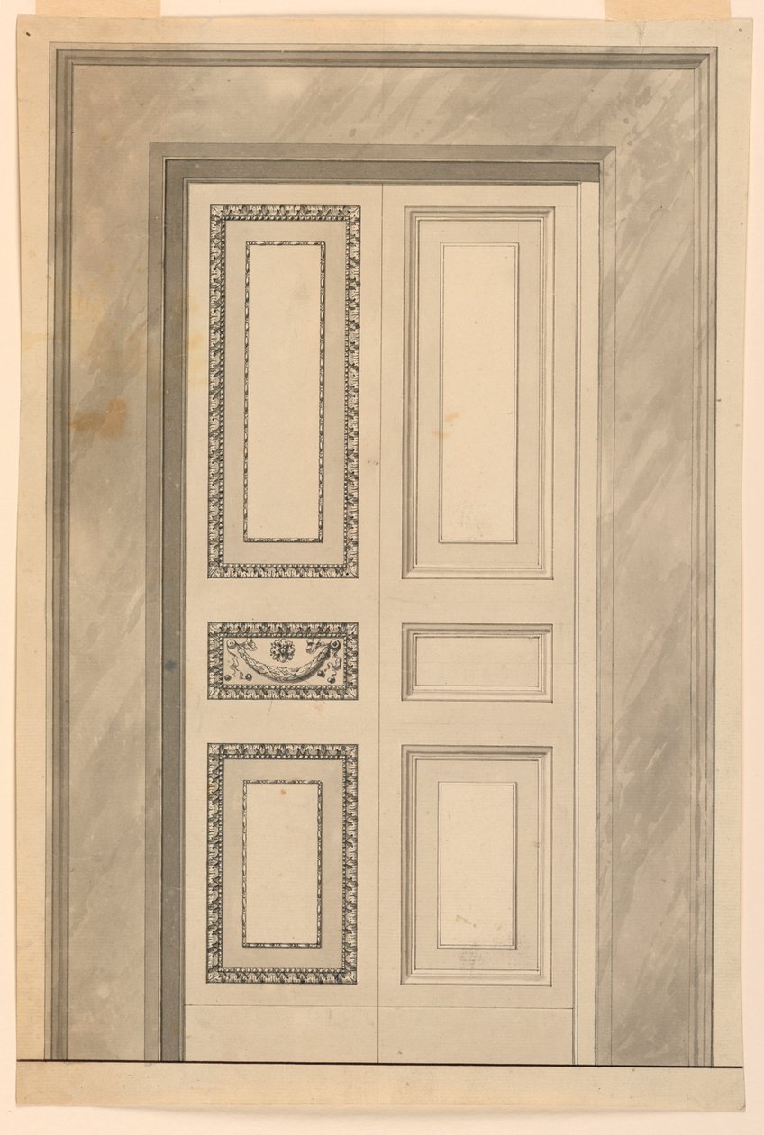 Desenho, Decoração de uma porta de fole, ca. 1780 de Unknown artistUnknown artist