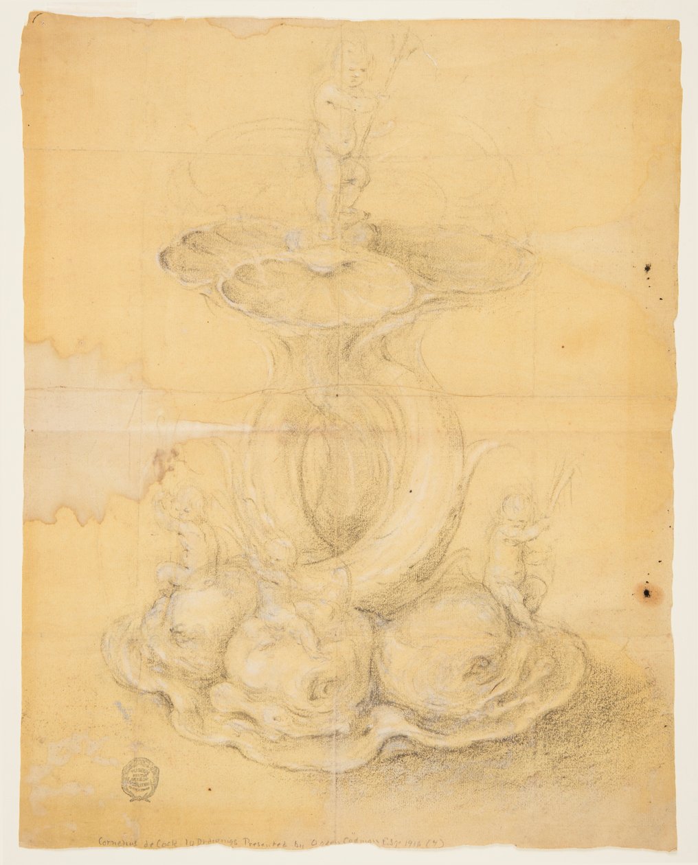 Desenho, Projeto para um centro de mesa, 1630-60 de Unknown artistUnknown artist