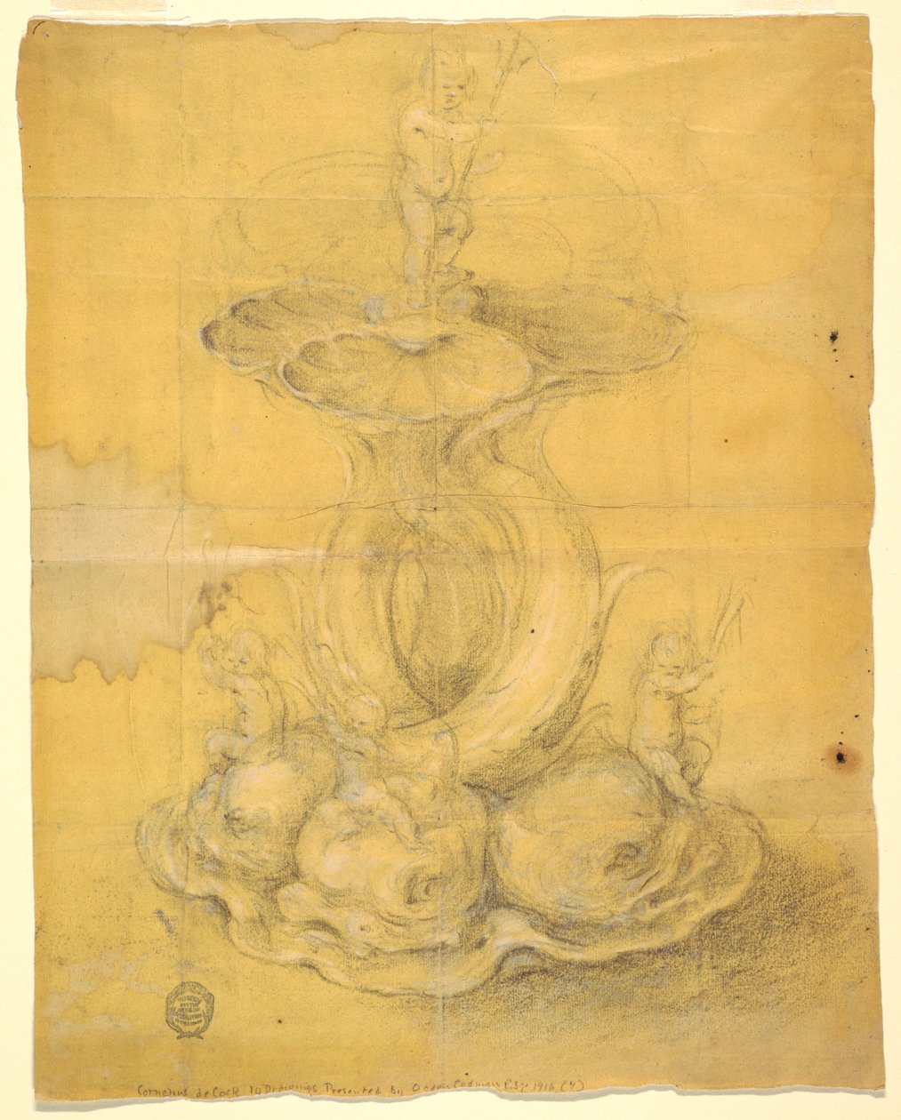 Desenho, Projeto para um centro de mesa, 1630-60 de Unknown artistUnknown artist