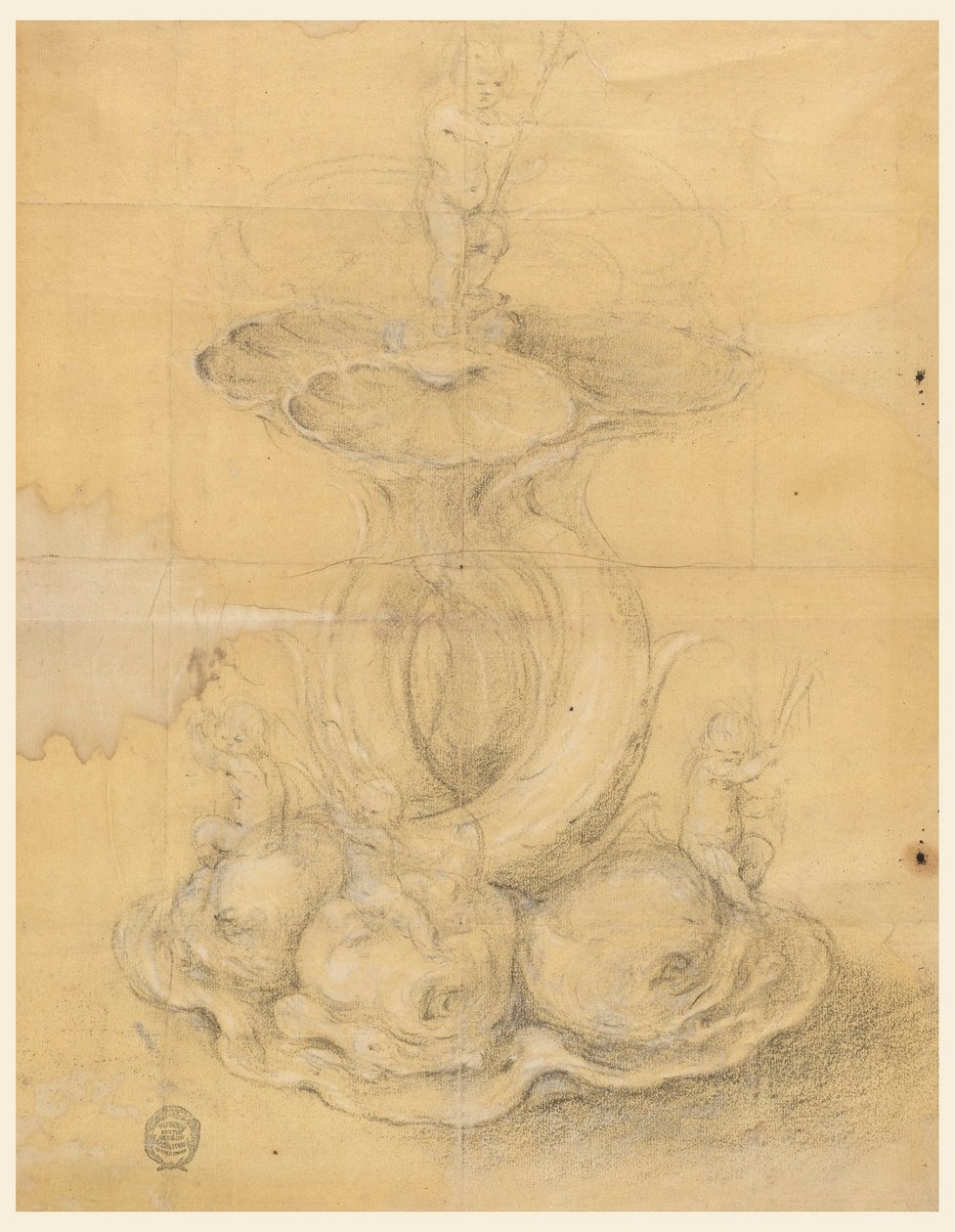 Desenho, Projeto para um centro de mesa, 1630-60 de Unknown artistUnknown artist