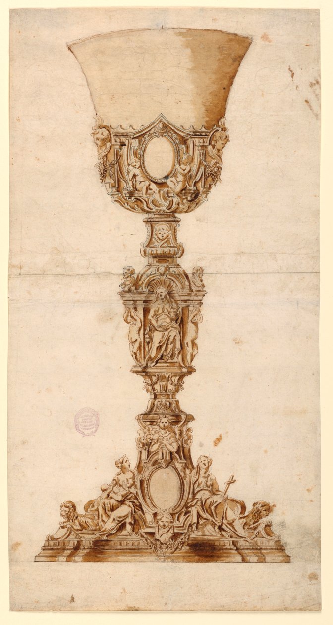 Desenho, Desenho para um cálice, 1710-1740 de Unknown artistUnknown artist