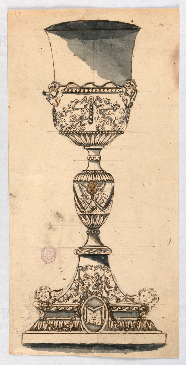 Desenho, Desenho para um cálice, século XVII-XIX de Unknown artistUnknown artist
