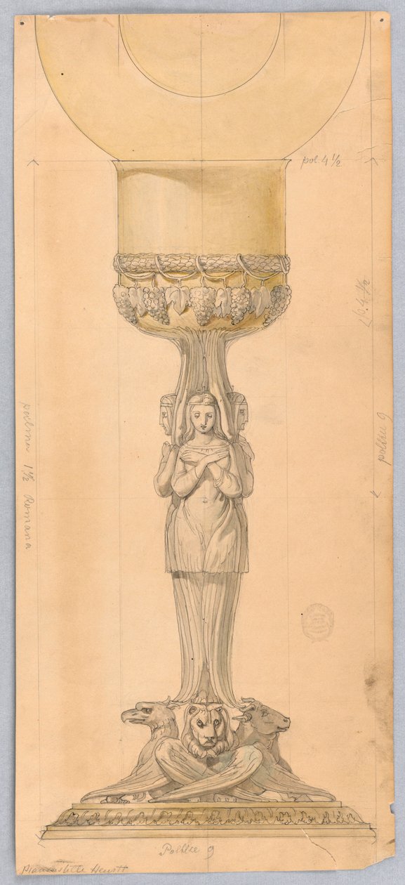 Desenho, Desenho para um cálice, 1825-1850 de Unknown artistUnknown artist