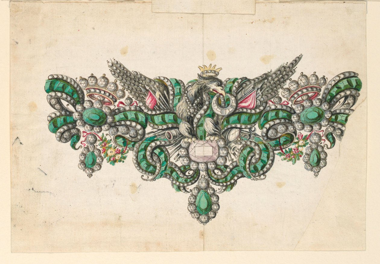 Desenho, Projeto de um broche, 1740-50 de Unknown artistUnknown artist