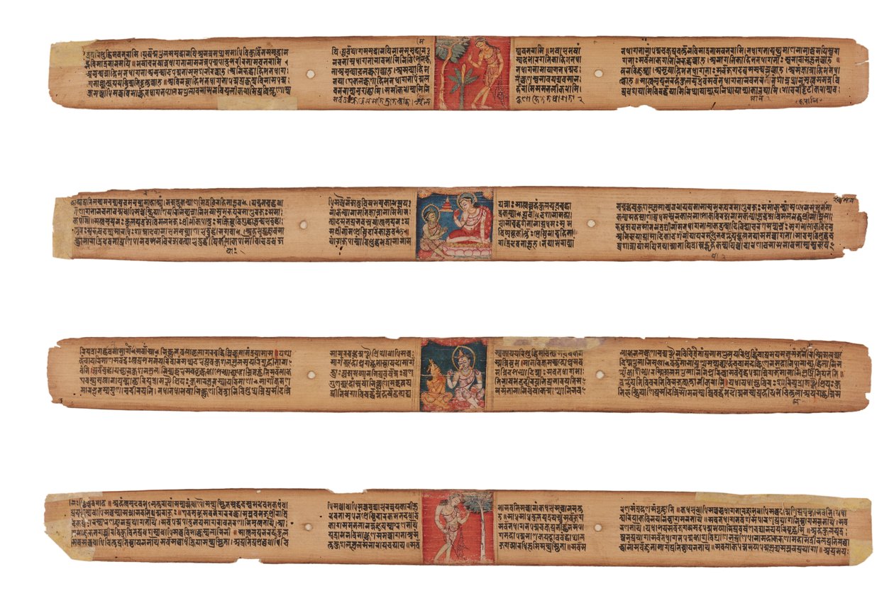 Quatro folhas de um manuscrito de Gandavyuha de Unknown artistUnknown artist