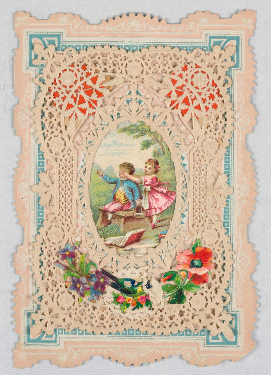 Cartão de felicitações (Inglaterra ou Estados Unidos), 1870-80 de Unknown artistUnknown artist