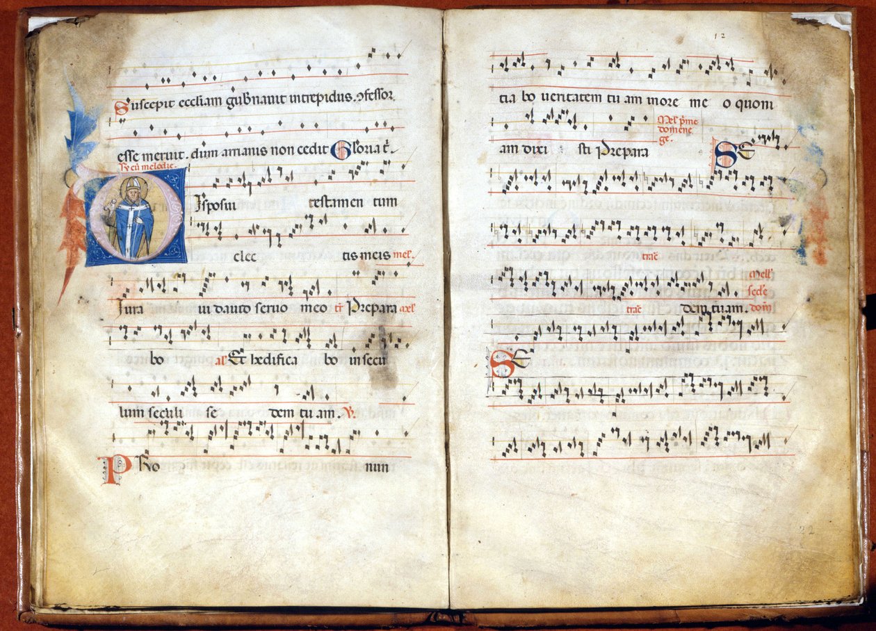Missal da liturgia ambrosiana do século XIV. Arquivo do capítulo de Santo Ambrósio, Milão de Unknown artist