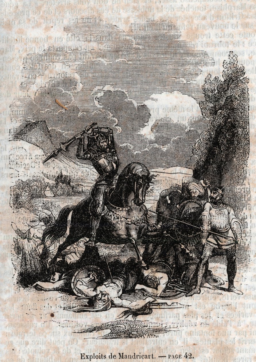 Gravura de 1851 de “” Roland furieux ”” de Unknown artist