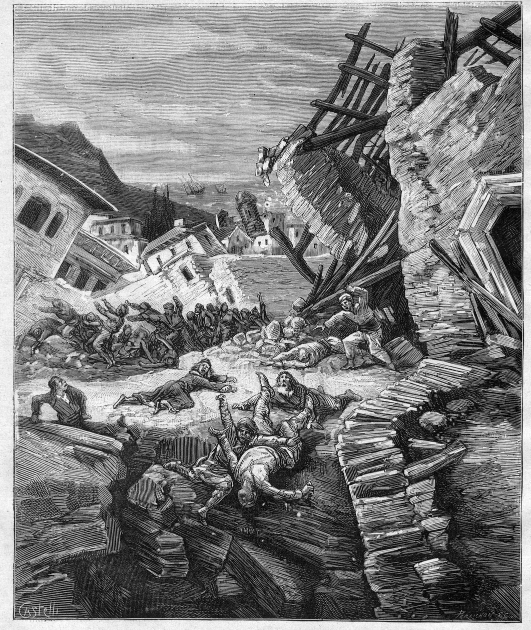 Terremoto de 1881 em Chios - Grécia - Terremoto em Chios de Unknown artist