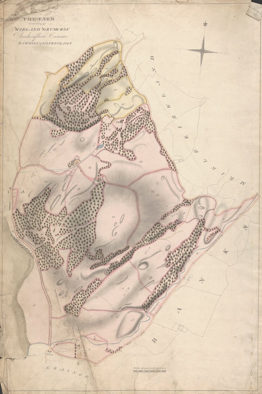 Uma Colecção de Pesquisas de Herdades Escocesas do Conde de Selkirk: A Quinta Constituída por Kirkland Drumcroy, Auchenfloor, Cannee, Barhill e Silvercraigs (anteriormente Nuntons) de Unknown artist