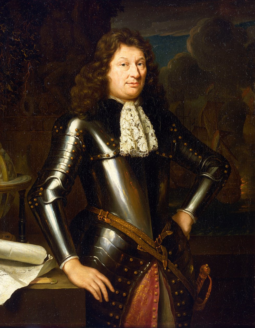 Um capitão naval holandês, cerca de 1690-1704, óleo sobre tela, da Escola dos Países Baixos de Unknown artist