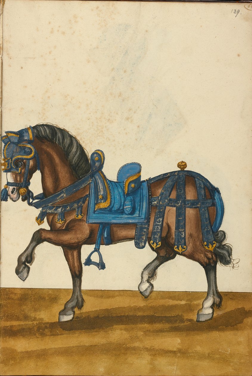 Um cavalo com armadura de Unknown artist