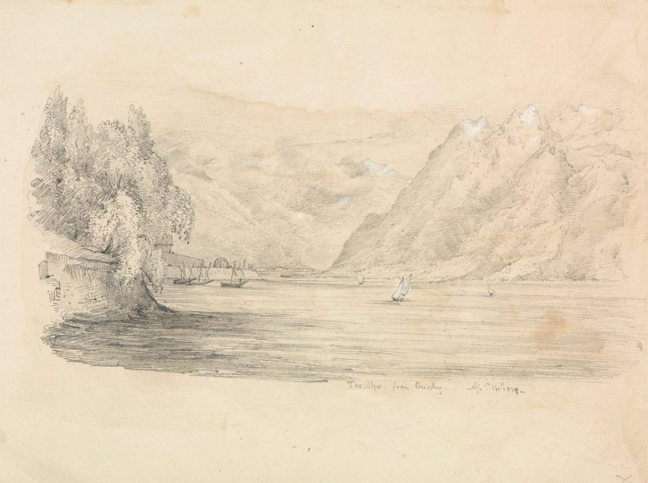 Um Lago Cercado por Montanhas de Unknown artist