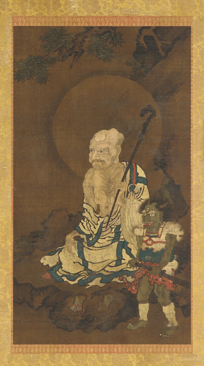 Um Luohan e um demônio de Unknown artist