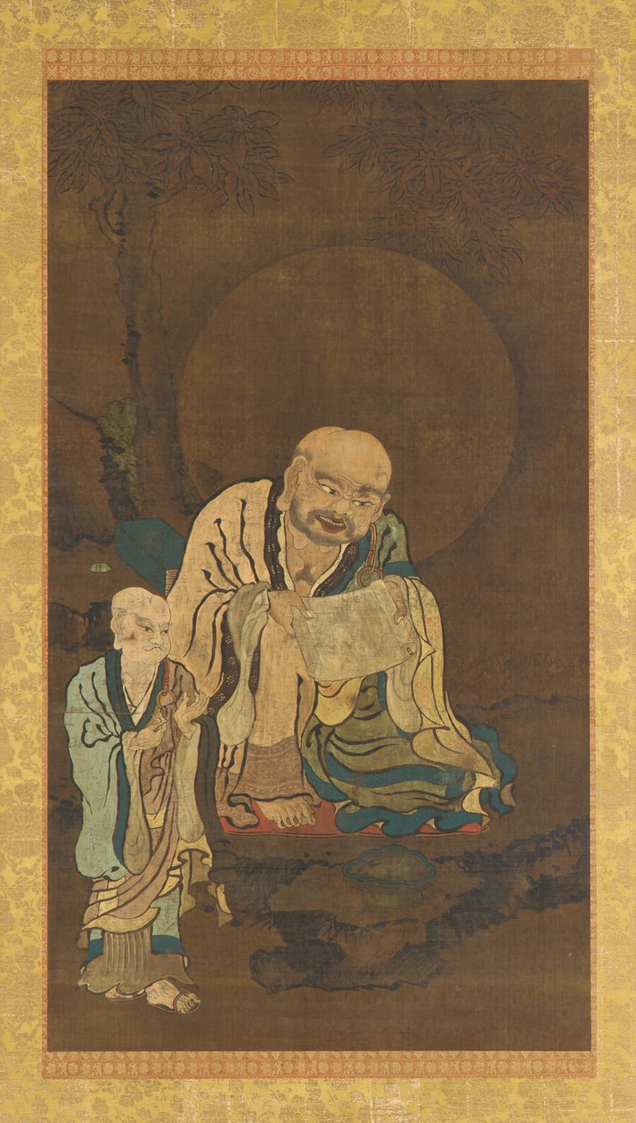 Um Luohan e um atendente de Unknown artist