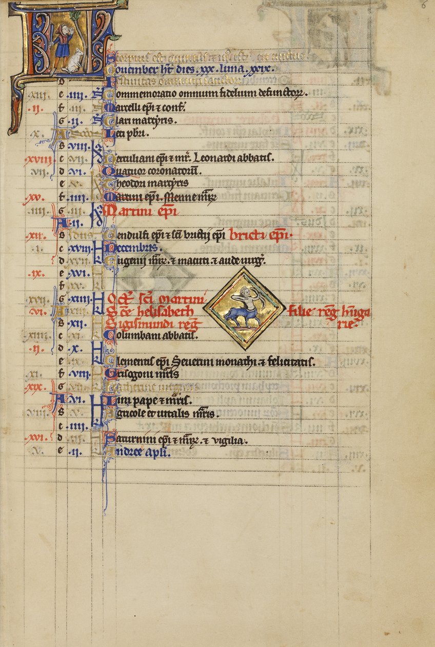 Um homem a derrubar bolotas de uma árvore; signo zodiacal de Sagitário de Unknown artist