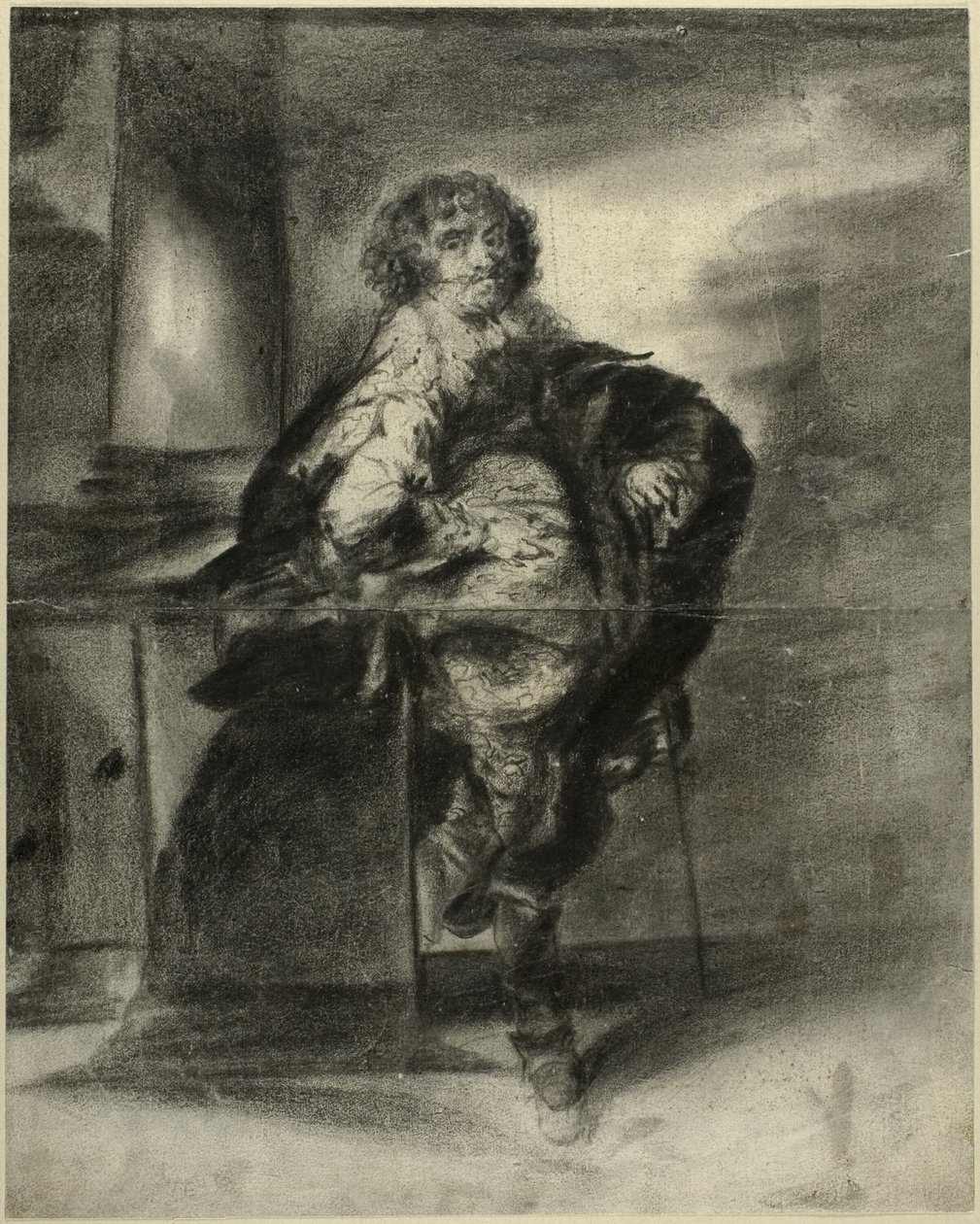 Um homem em traje do século XVII de Unknown artist