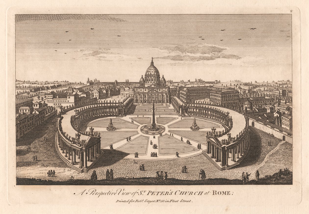 Uma Perspectiva da Igreja de S. Pedro em Roma de Unknown artist