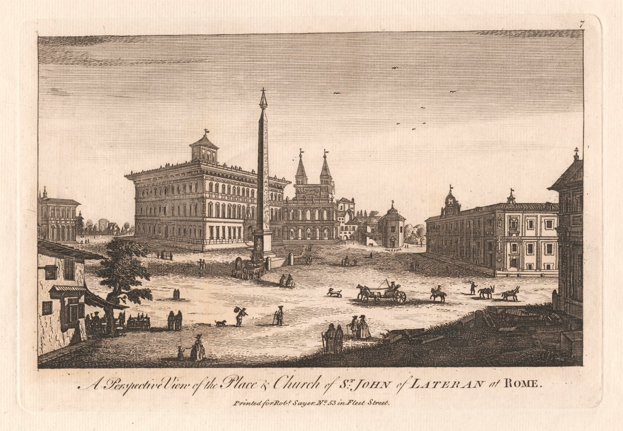 Uma Perspectiva do Lugar & Igreja de São João de Latrão em Roma de Unknown artist
