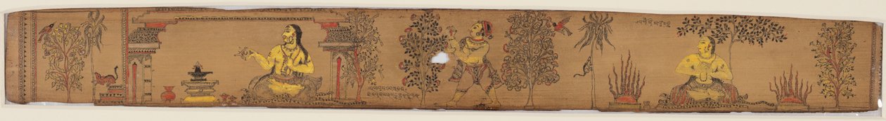 Um Príncipe Realiza Austeridades (recto), de um Romance de Chandrabhanu e Lavanyavati de Upendra Bhanja (1670-1740) de Unknown artist