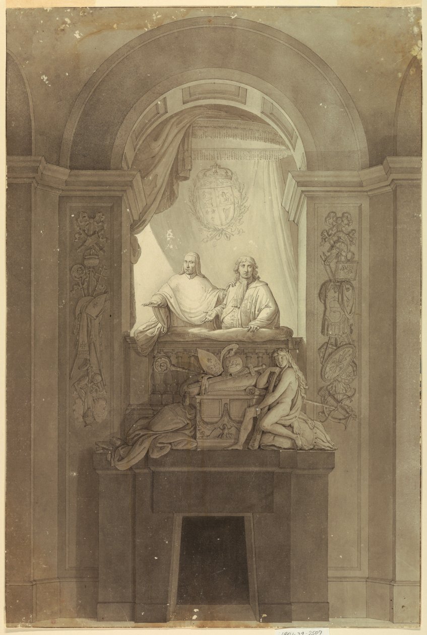 Um monumento sepulcral de Henry Cardinal York (1725-1807) e Charles Edward Stuart, o "Jovem Pretendente" (1720-1788) de Unknown artist