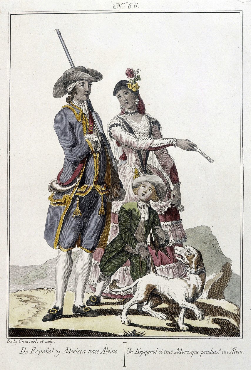 Um espanhol e um mouro dão à luz um alvin - gravura de Unknown artist