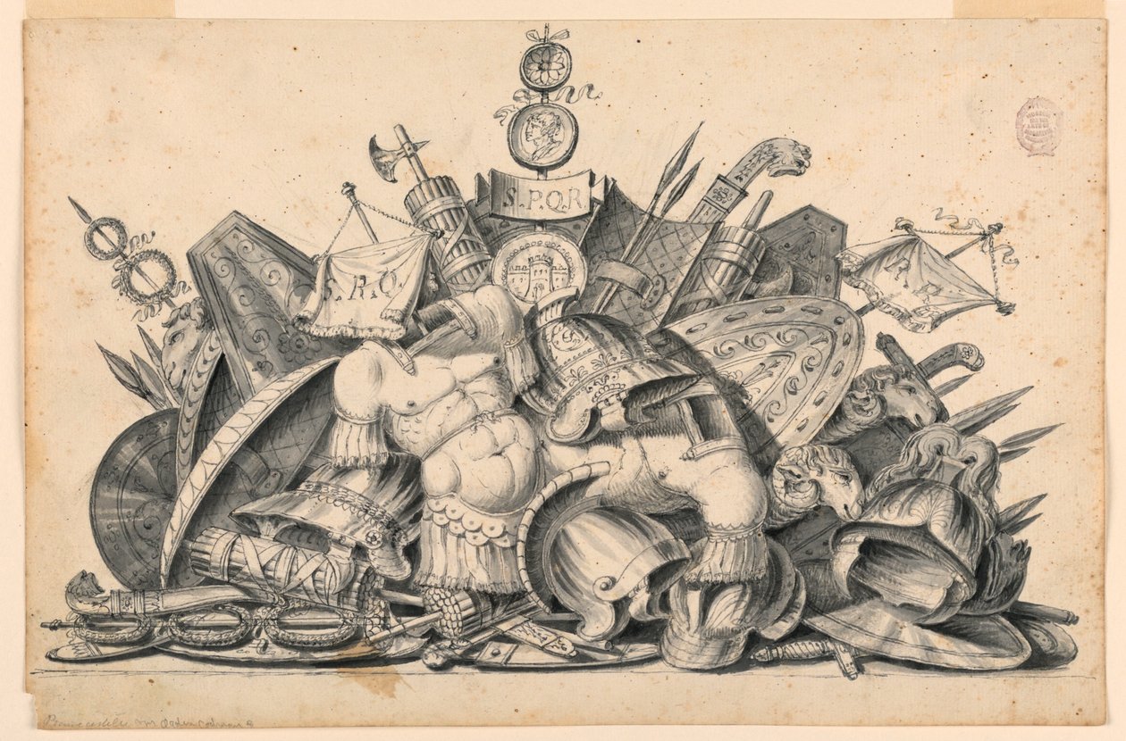 Um troféu de armas destinado a ser executado em pintura de Unknown artist